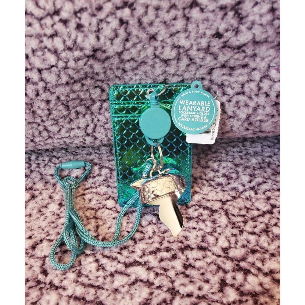 Bath & Body Works Irredescent Mermaid Wearable ID  Lanyard Pocketbac Holder